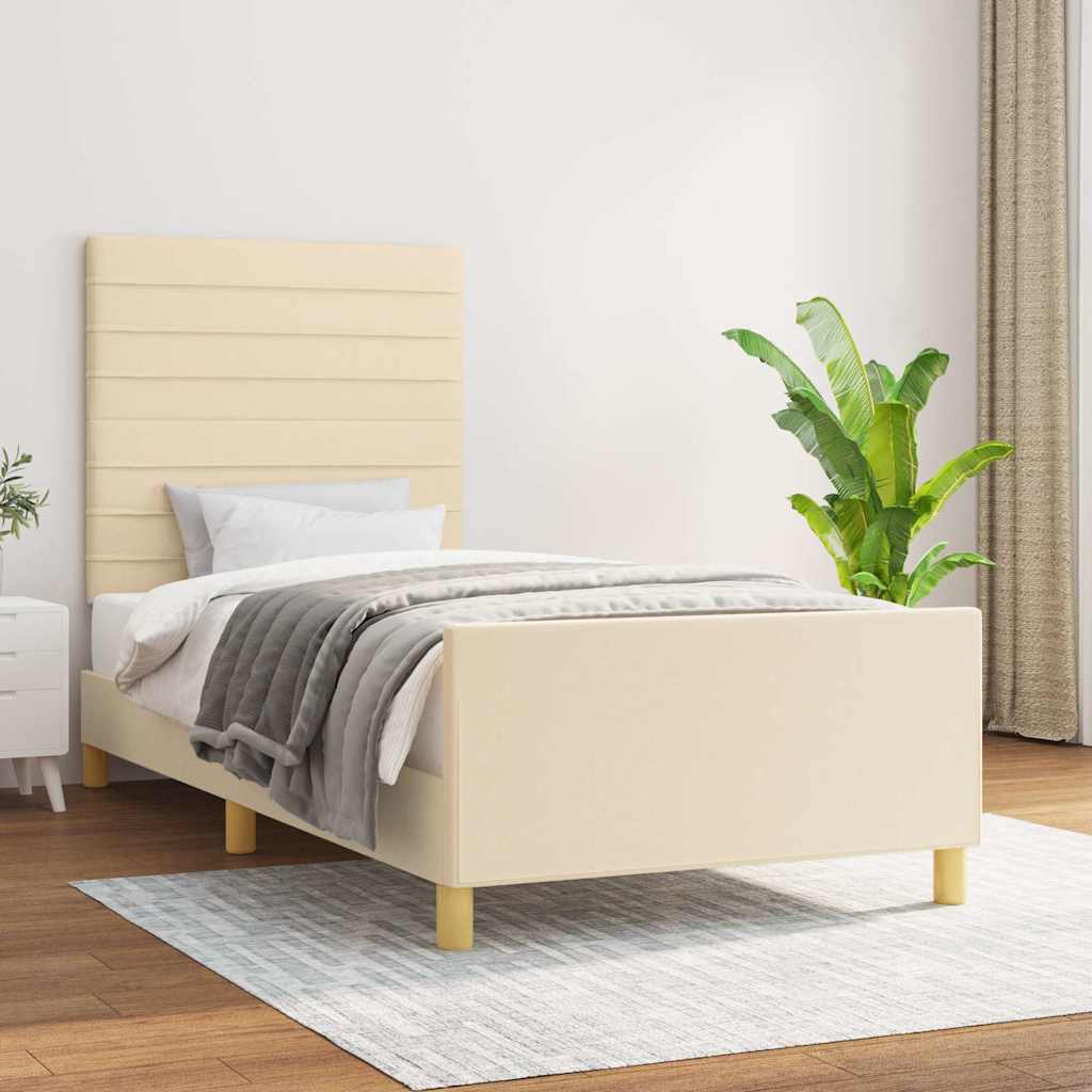 Giroletto senza Materasso Crema 90x190 cm in Tessuto