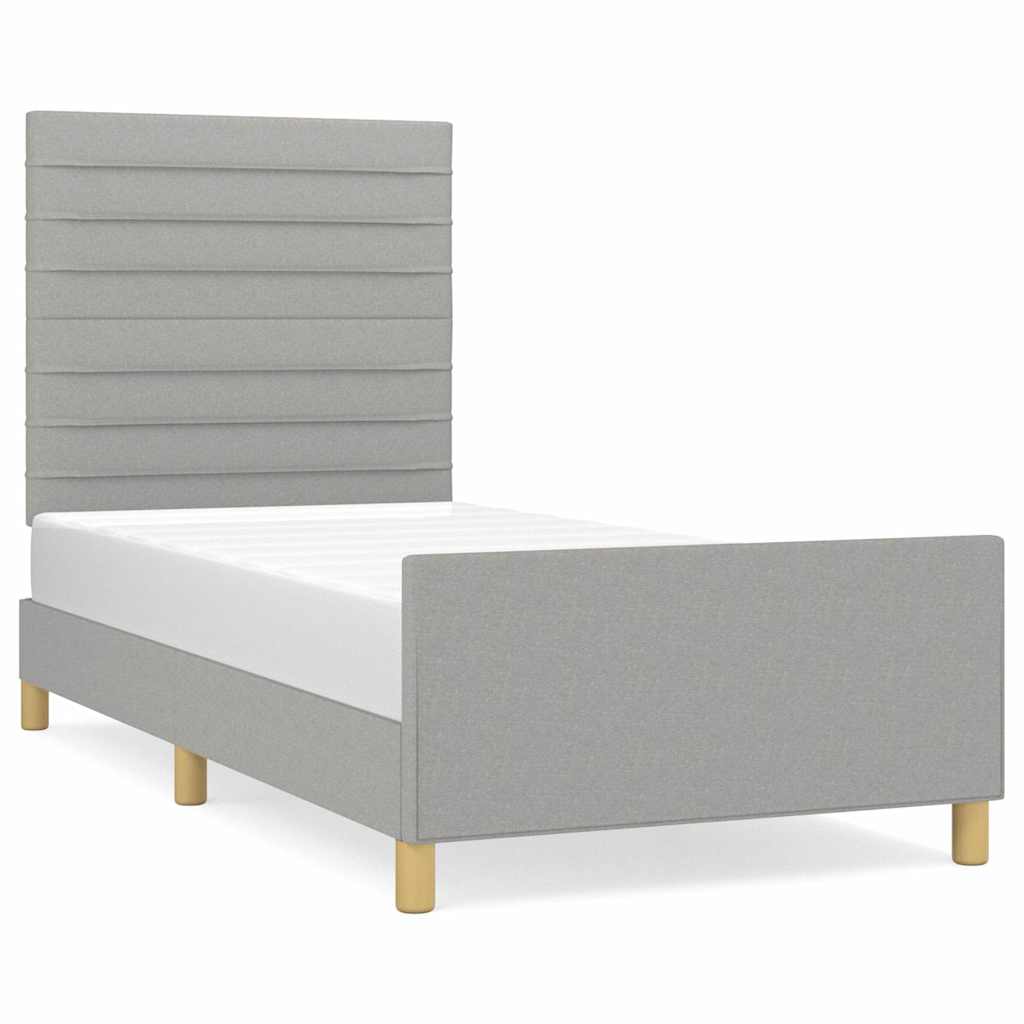 Giroletto senza Materasso Grigio Chiaro 90x200 cm Tessuto
