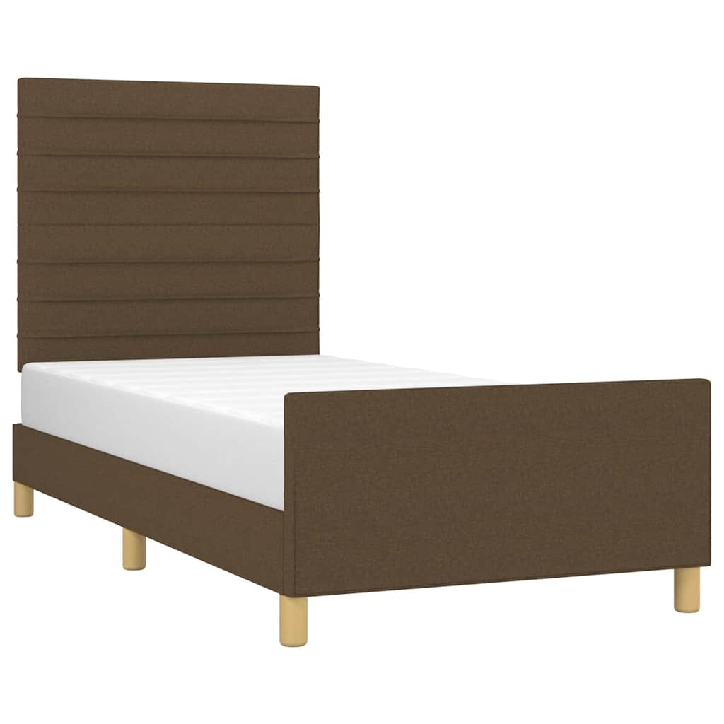 Giroletto senza Materasso Marrone Scuro 100x200 cm Tessuto