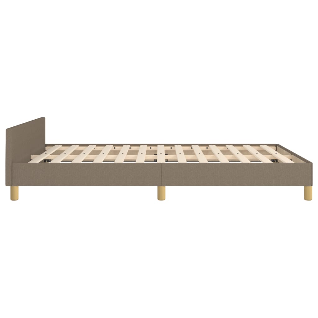 Bed frame with dove gray headboard 140x190 cm in fabric