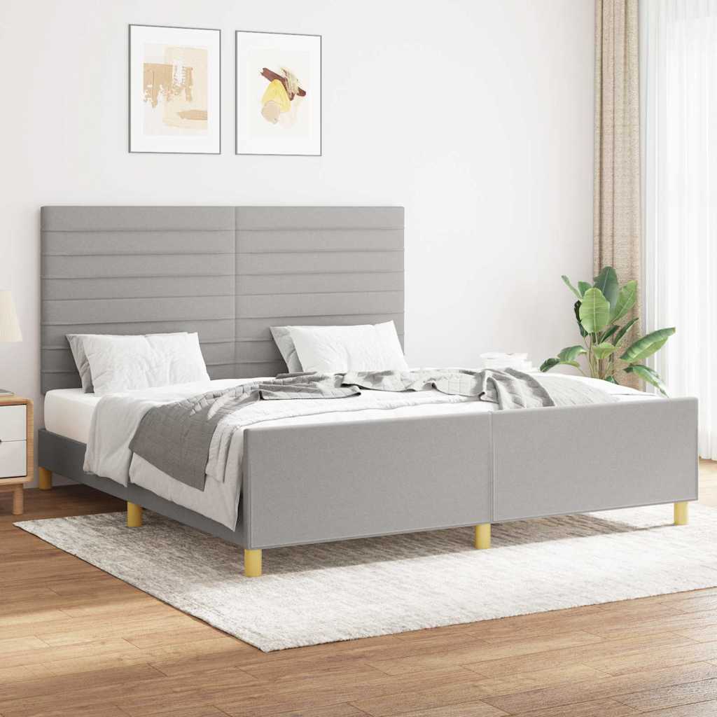 Giroletto senza Materasso Grigio Chiaro 160x200 cm Tessuto