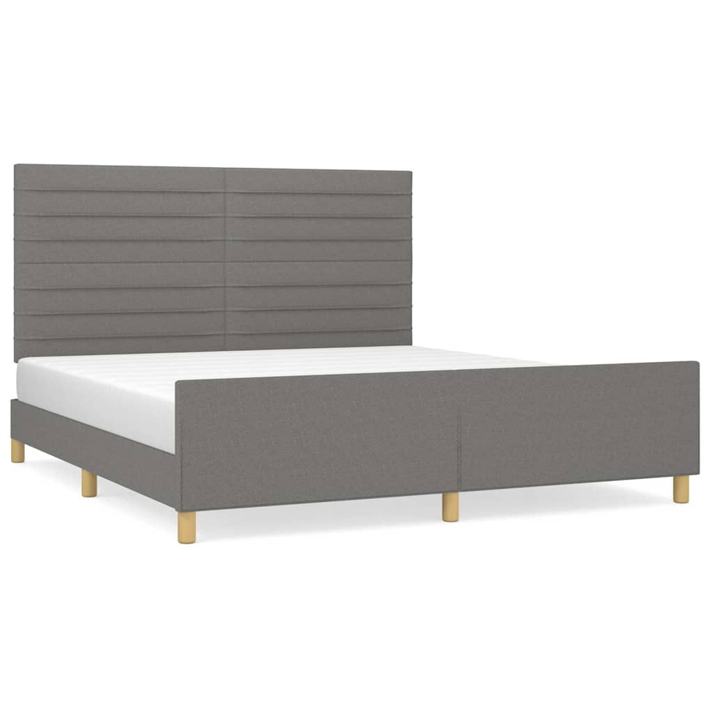Giroletto senza Materasso Grigio Scuro 160x200 cm Tessuto