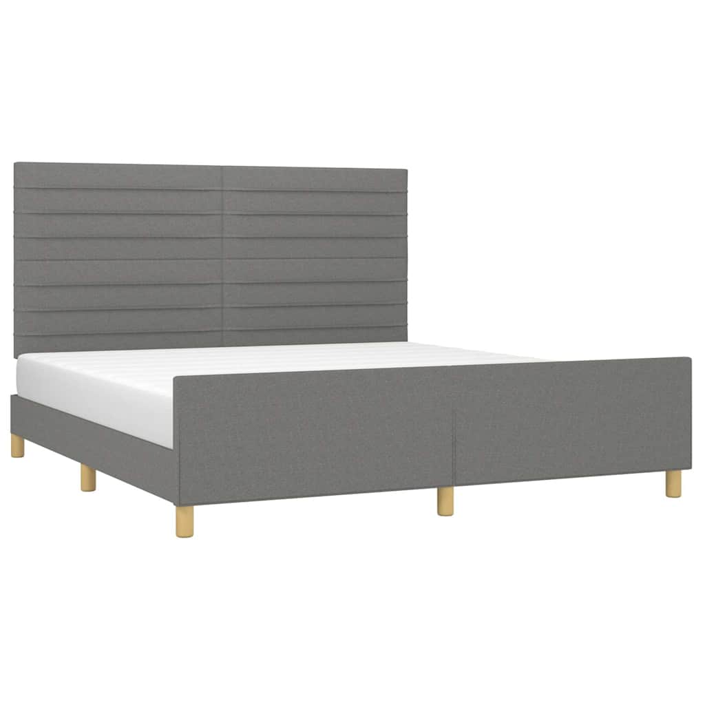 Giroletto senza Materasso Grigio Scuro 160x200 cm Tessuto
