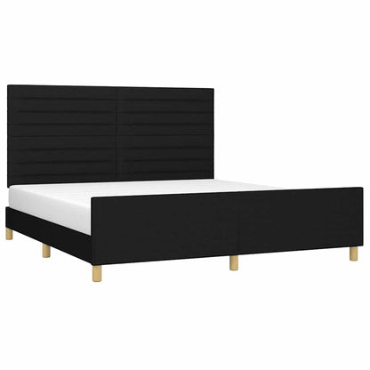 Giroletto senza Materasso Nero 160x200 cm in Tessuto