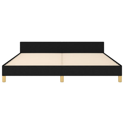 Black bed frame with headboard 160x200 cm in fabric