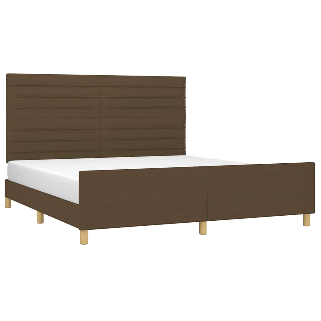 Giroletto senza Materasso Marrone Scuro 160x200 cm Tessuto