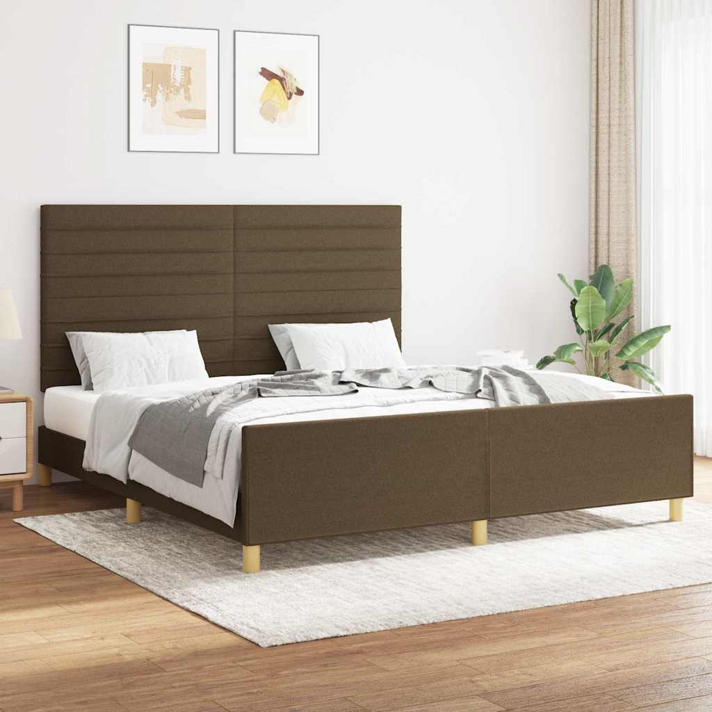 Giroletto senza Materasso Marrone Scuro 160x200 cm Tessuto