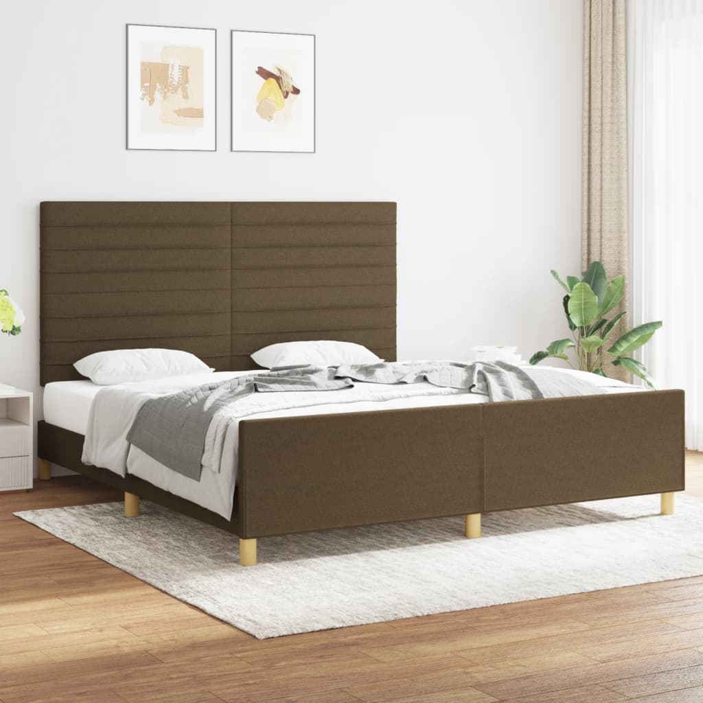 Giroletto senza Materasso Marrone Scuro 180x200 cm Tessuto | homemem39