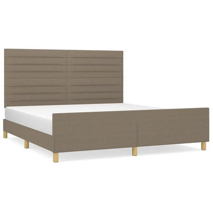 Bed frame with dove gray headboard 180x200 cm in fabric