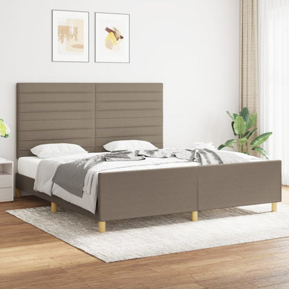 Bed frame with dove gray headboard 180x200 cm in fabric