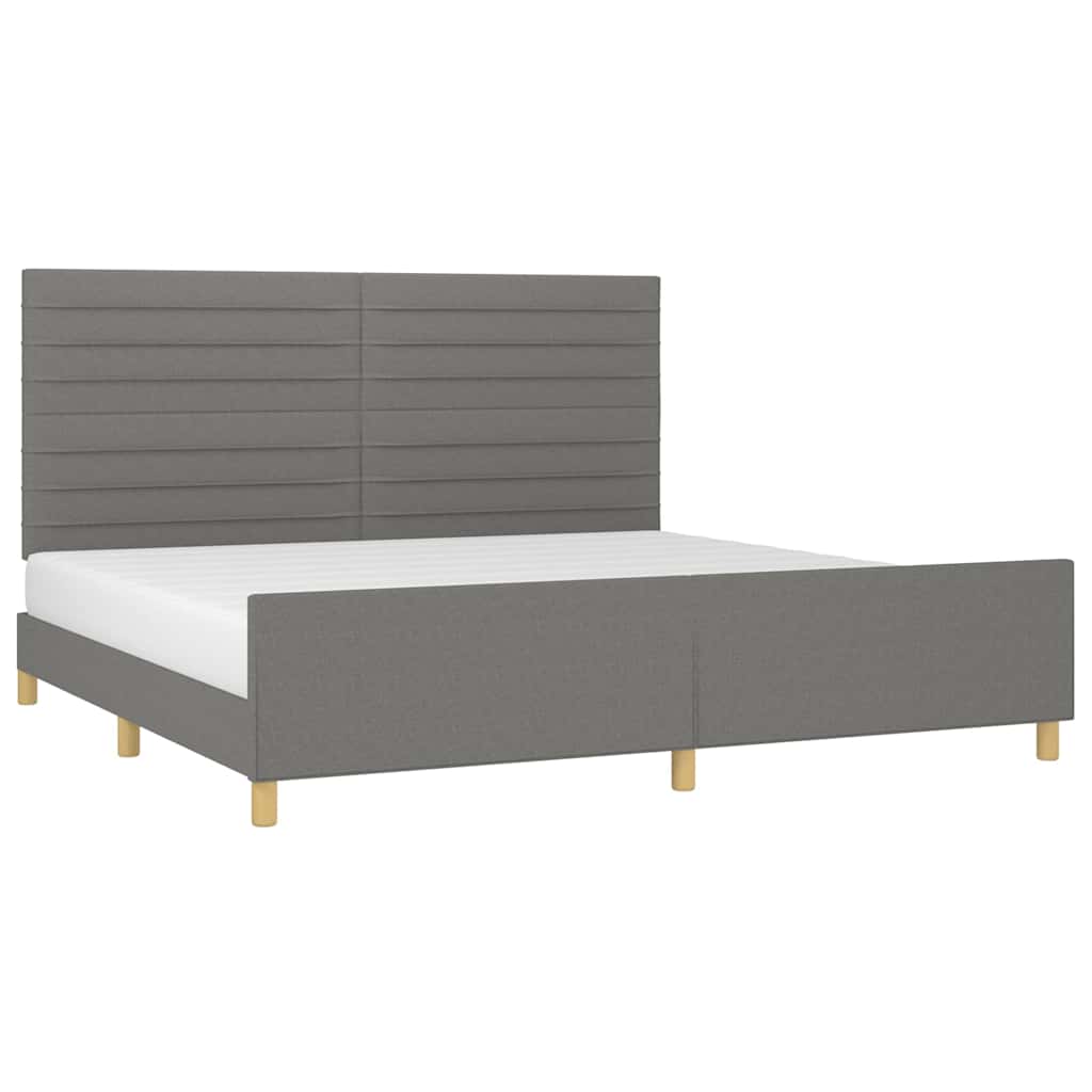 Giroletto senza Materasso Grigio Scuro 200x200 cm Tessuto