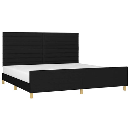 Giroletto senza Materasso Nero 200x200 cm in Tessuto