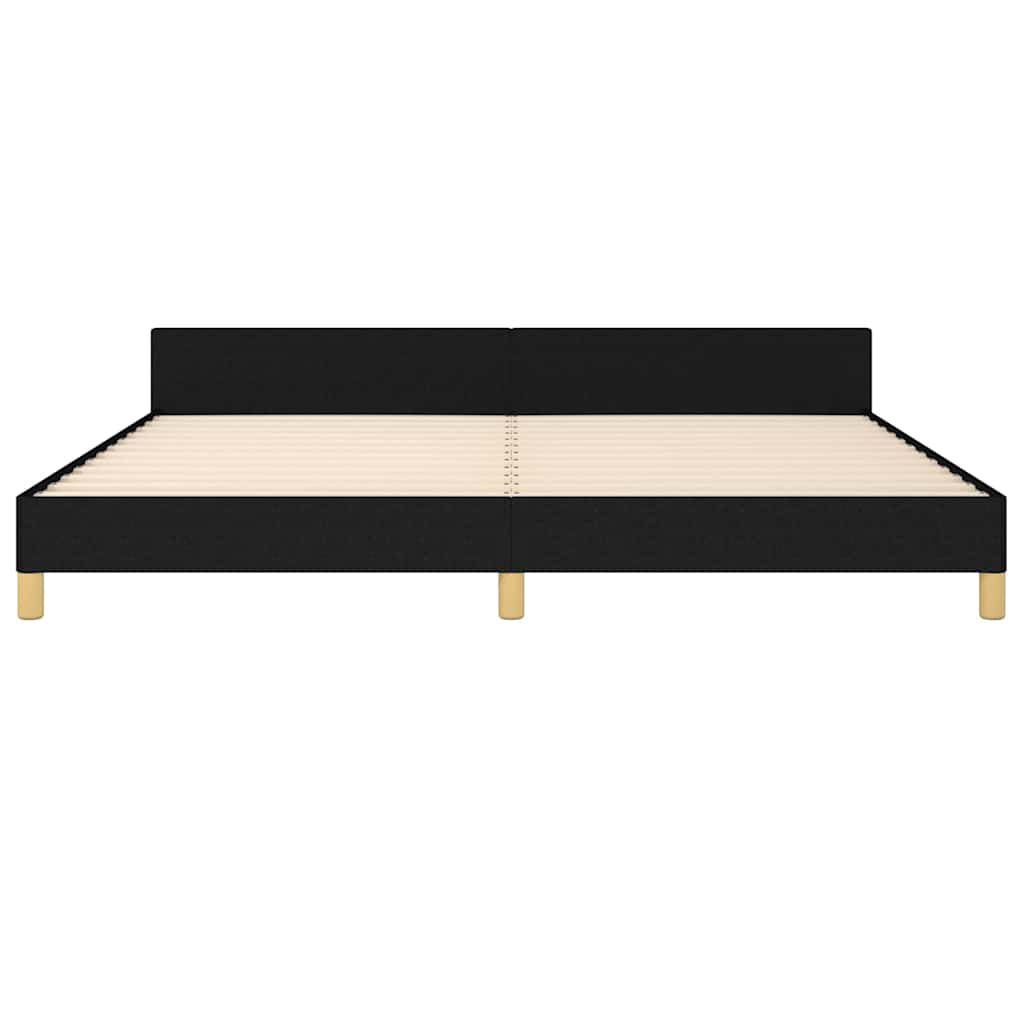 Giroletto senza Materasso Nero 200x200 cm in Tessuto