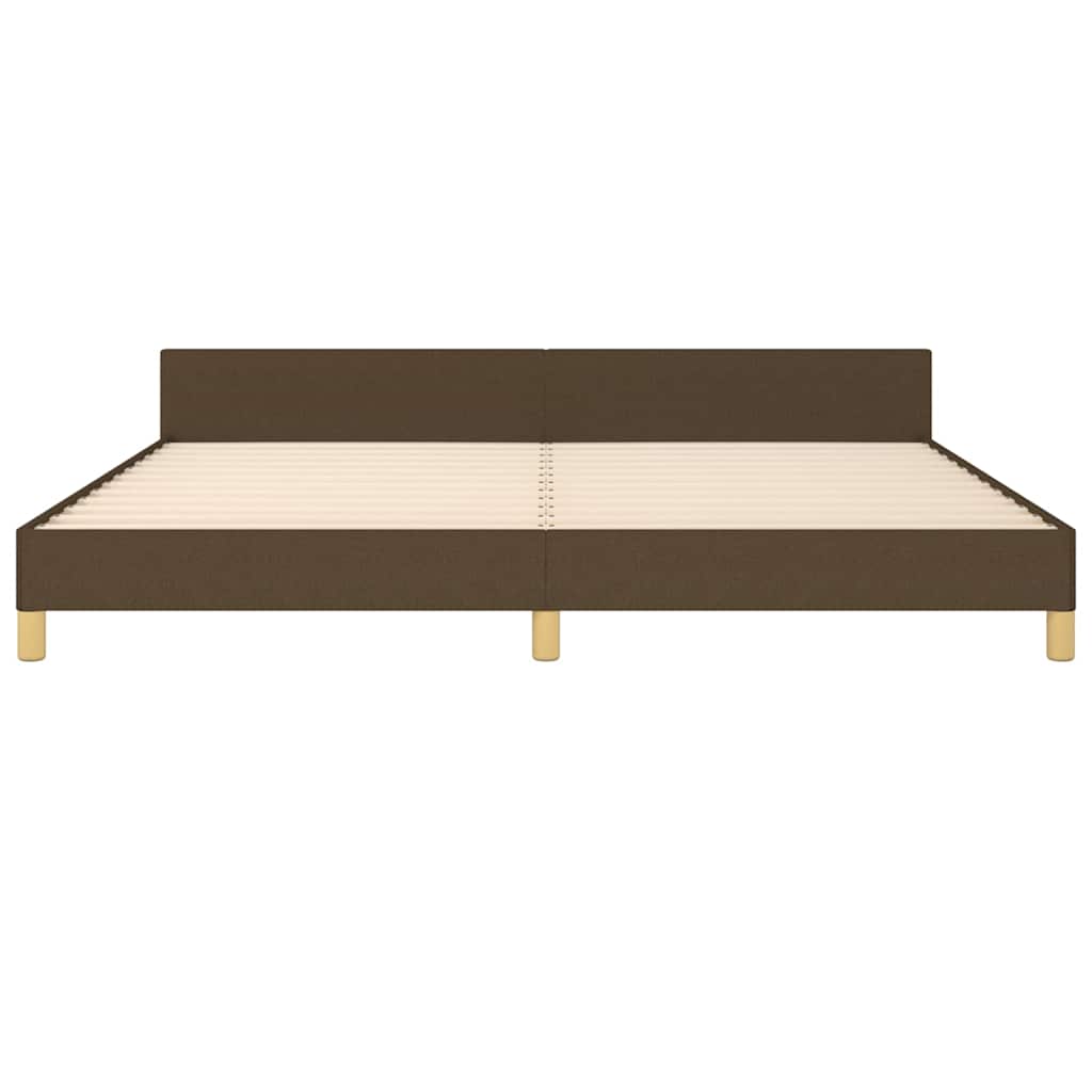 Giroletto senza Materasso Marrone Scuro 200x200 cm in Tessuto
