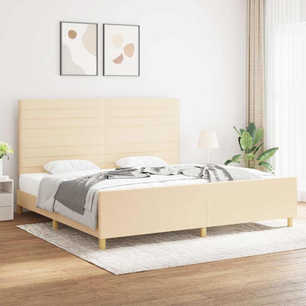 Giroletto senza Materasso Crema 200x200 cm in Tessuto