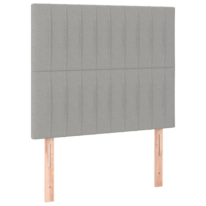 Bed frame with light gray headboard 80x200 cm in fabric