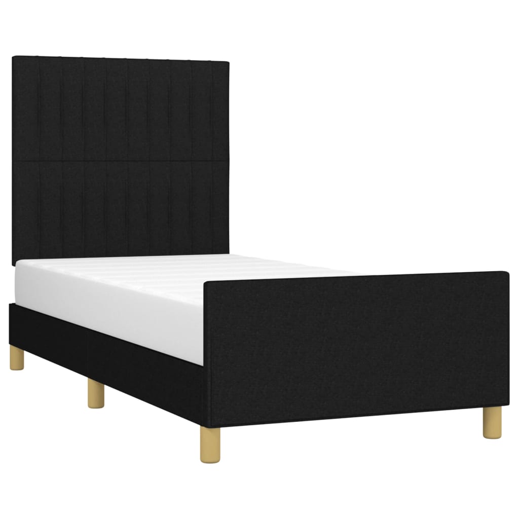 Bed frame with Black Headboard 80x200 cm in Fabric