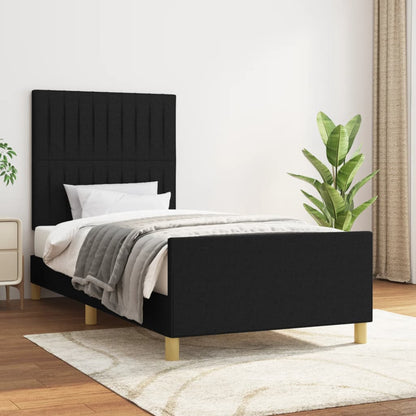 Bed frame with Black Headboard 80x200 cm in Fabric