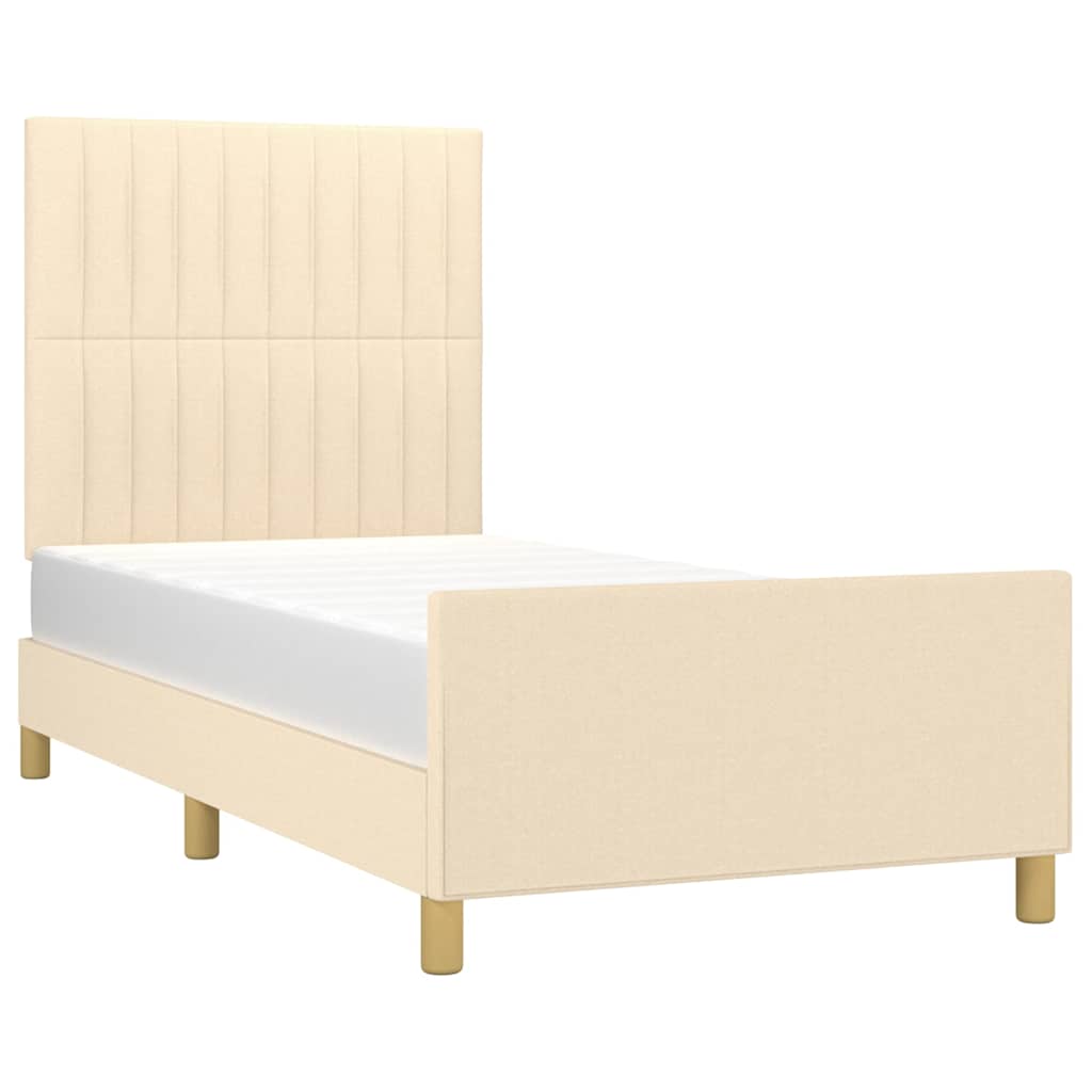 Giroletto senza Materasso Crema 80x200 cm in Tessuto