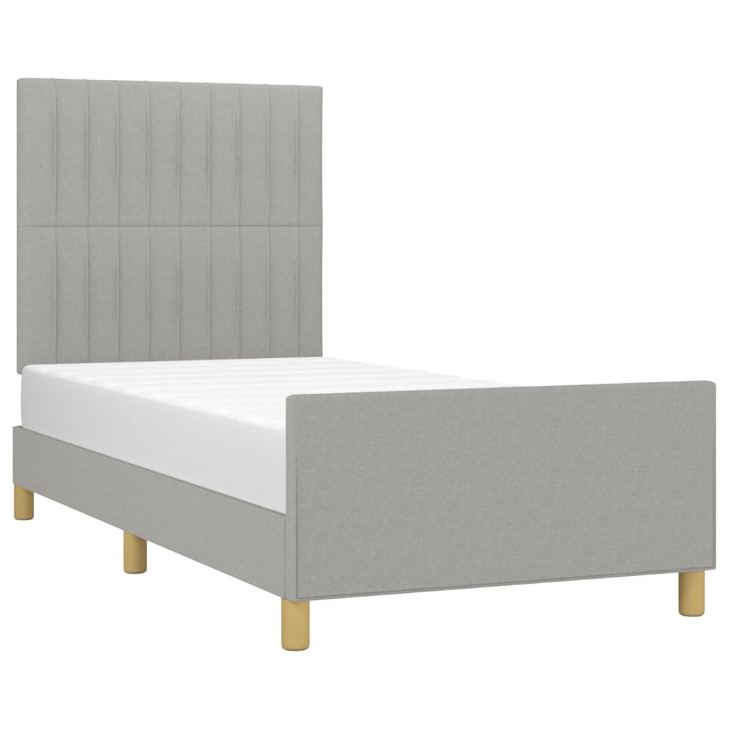 Giroletto senza Materasso Grigio Chiaro 90x190 cm Tessuto | homemem39