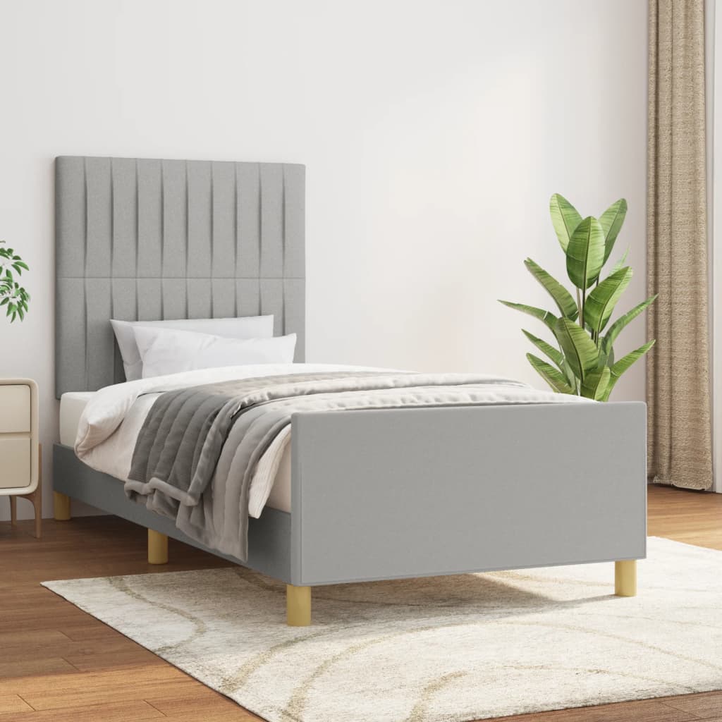 Giroletto senza Materasso Grigio Chiaro 90x190 cm Tessuto | homemem39