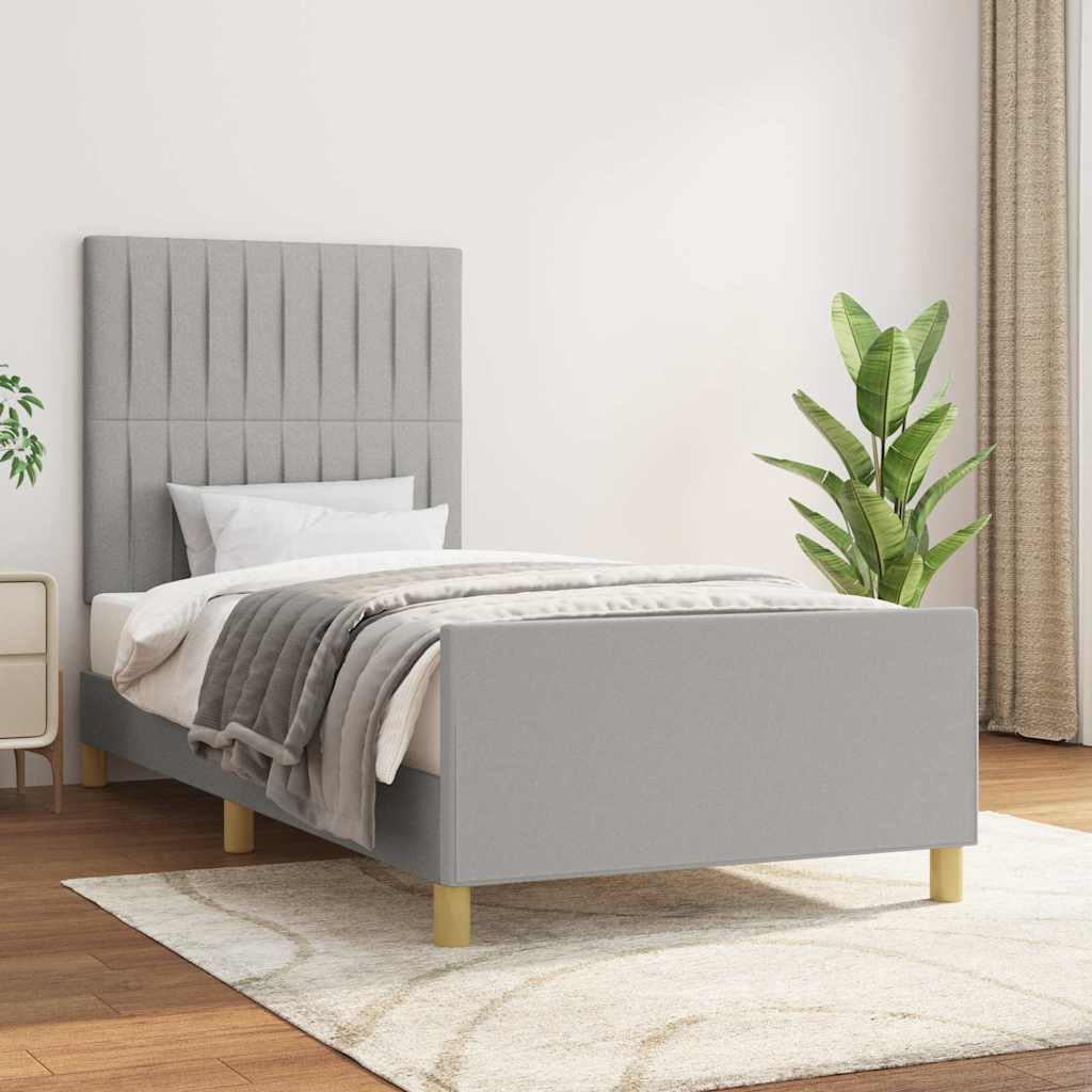 Giroletto senza Materasso Grigio Chiaro 90x190 cm Tessuto