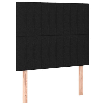 Bedframe with Black Headboard 90x200 cm in Fabric