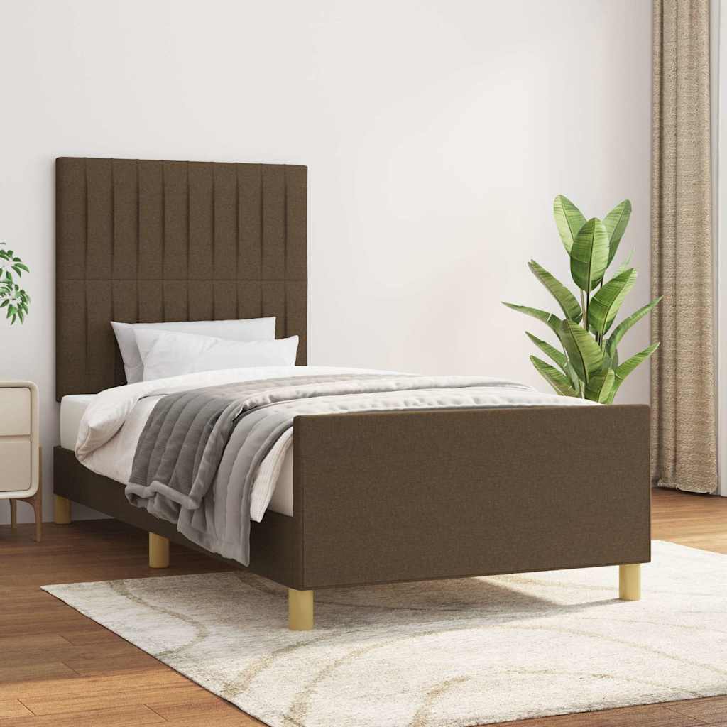 Giroletto senza Materasso Marrone Scuro 90x200 cm Tessuto