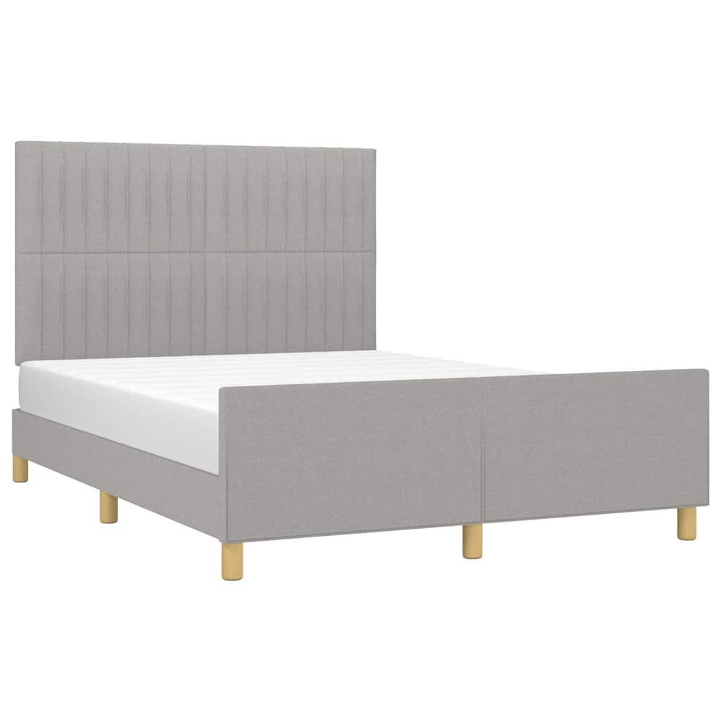 Giroletto senza Materasso Grigio Chiaro 140x190 cm Tessuto