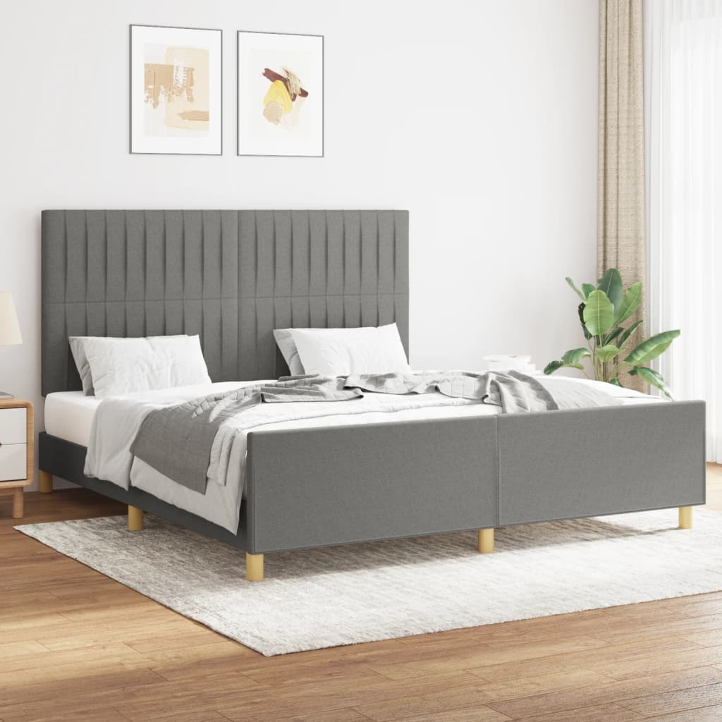 Giroletto senza Materasso Grigio Scuro 160x200 cm Tessuto - homemem39