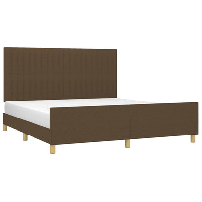 Giroletto senza Materasso Marrone Scuro 160x200 cm Tessuto | homemem39