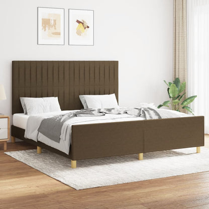 Giroletto senza Materasso Marrone Scuro 160x200 cm Tessuto | homemem39