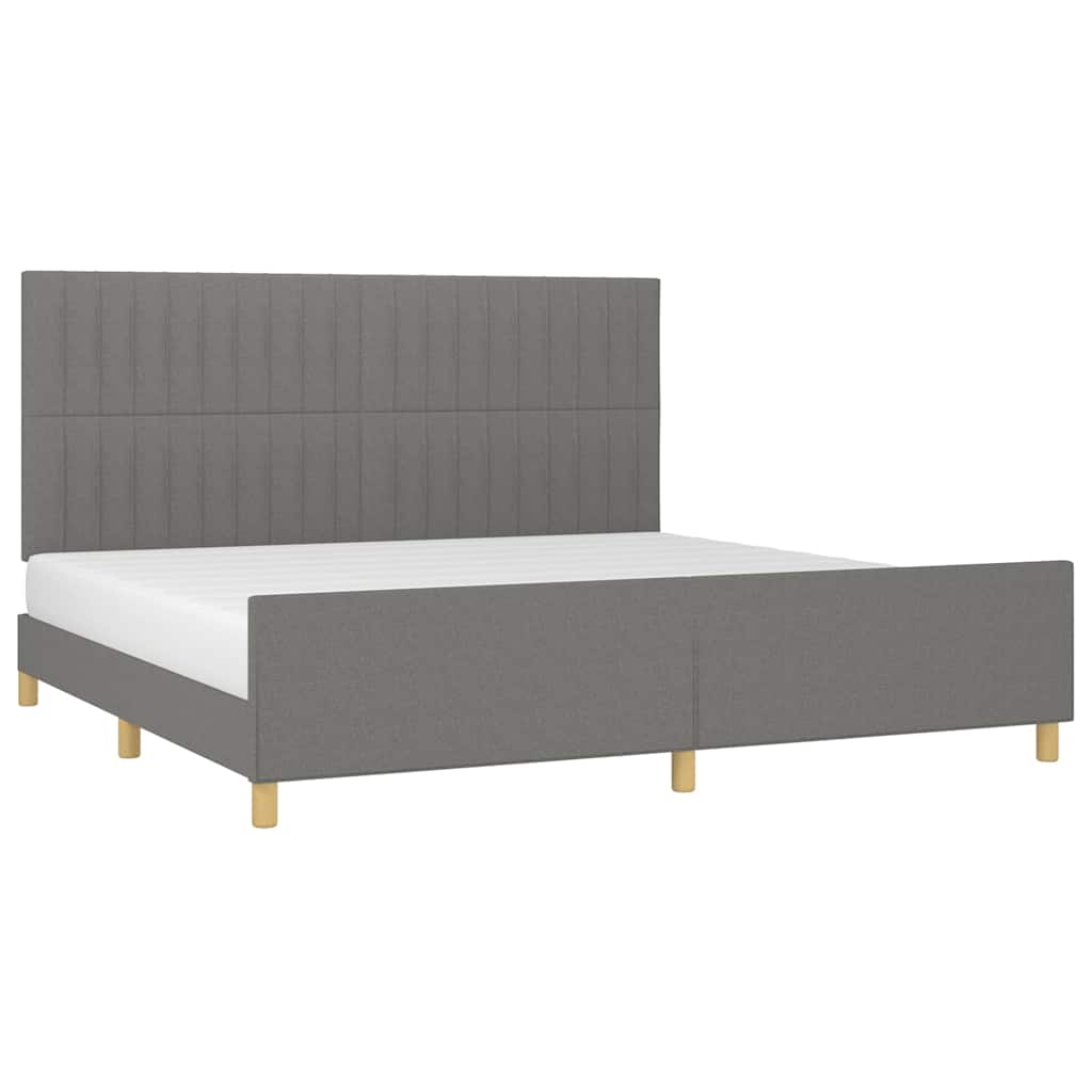 Giroletto senza Materasso Grigio Scuro 200x200 cm Tessuto