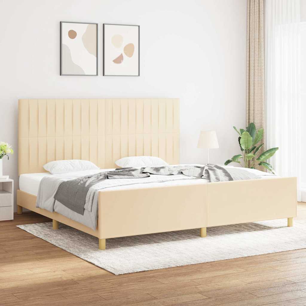 Giroletto senza Materasso Crema 200x200 cm in Tessuto