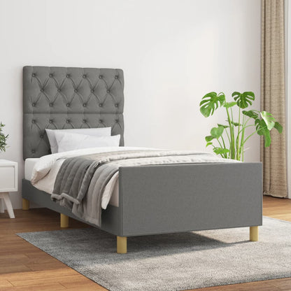 Giroletto senza Materasso Grigio Scuro 80x200 cm Tessuto - homemem39
