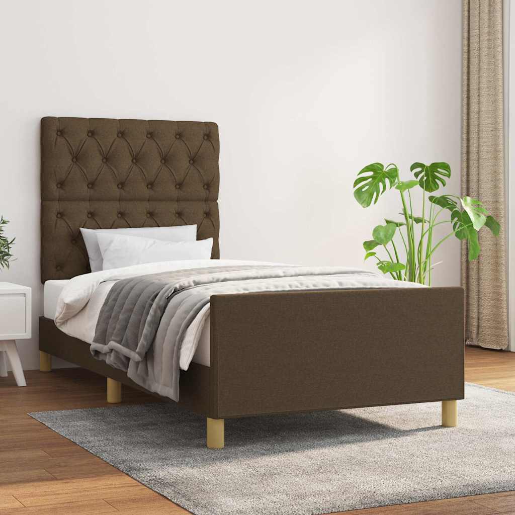 Giroletto senza Materasso Marrone Scuro 80x200 cm Tessuto