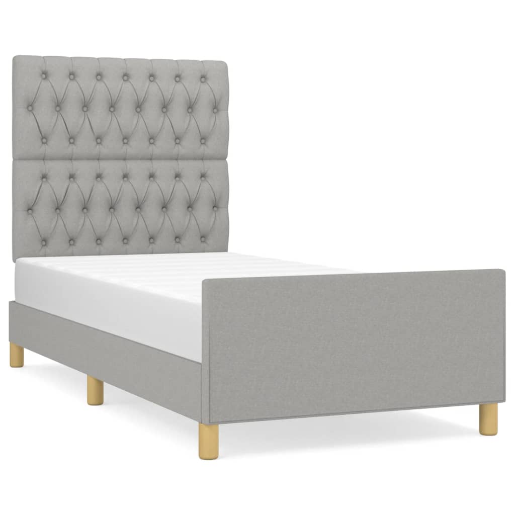 Giroletto senza Materasso Grigio Chiaro 90x190 cm Tessuto | homemem39