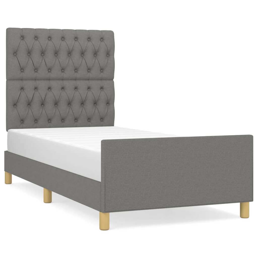 Giroletto senza Materasso Grigio Scuro 90x190 cm Tessuto | homemem39