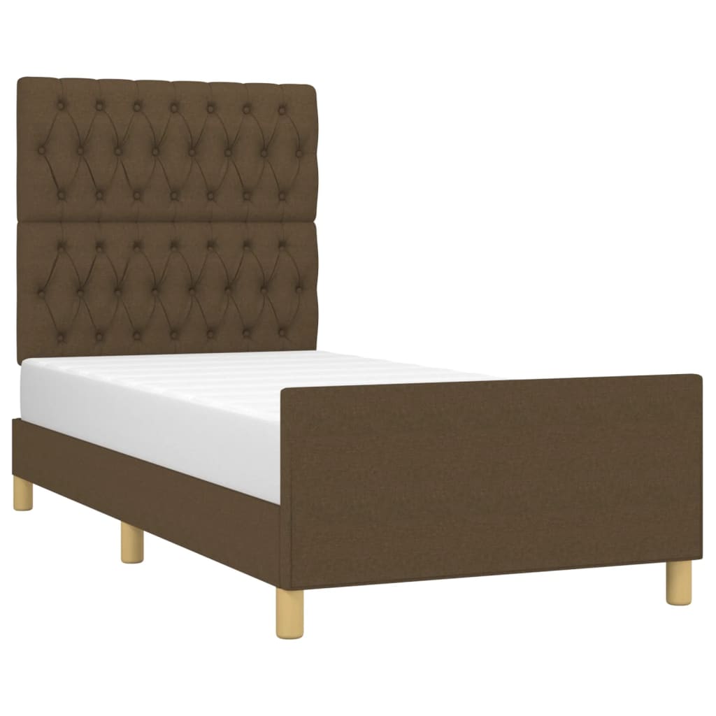 Giroletto senza Materasso Marrone Scuro 90x190 cm Tessuto | homemem39