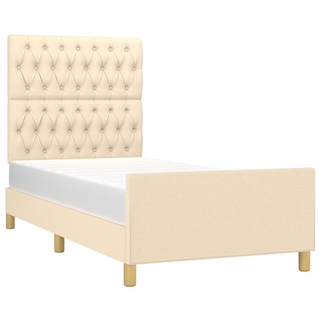Giroletto senza Materasso Crema 90x190 cm in Tessuto