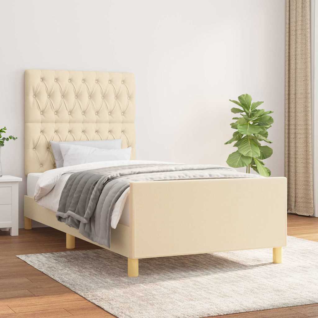 Giroletto senza Materasso Crema 90x190 cm in Tessuto