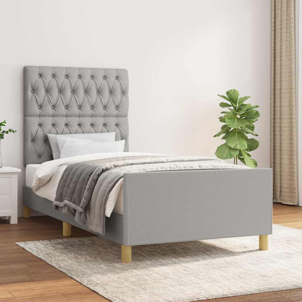 Giroletto senza Materasso Grigio Chiaro 90x200 cm Tessuto