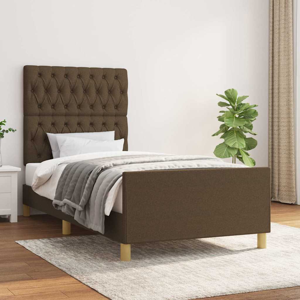 Giroletto senza Materasso Marrone Scuro 90x200 cm Tessuto