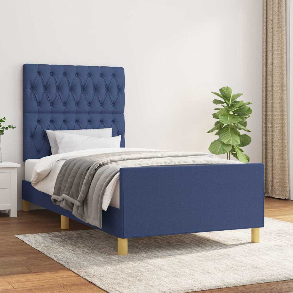 Giroletto senza Materasso Blu 90x200 cm in Tessuto
