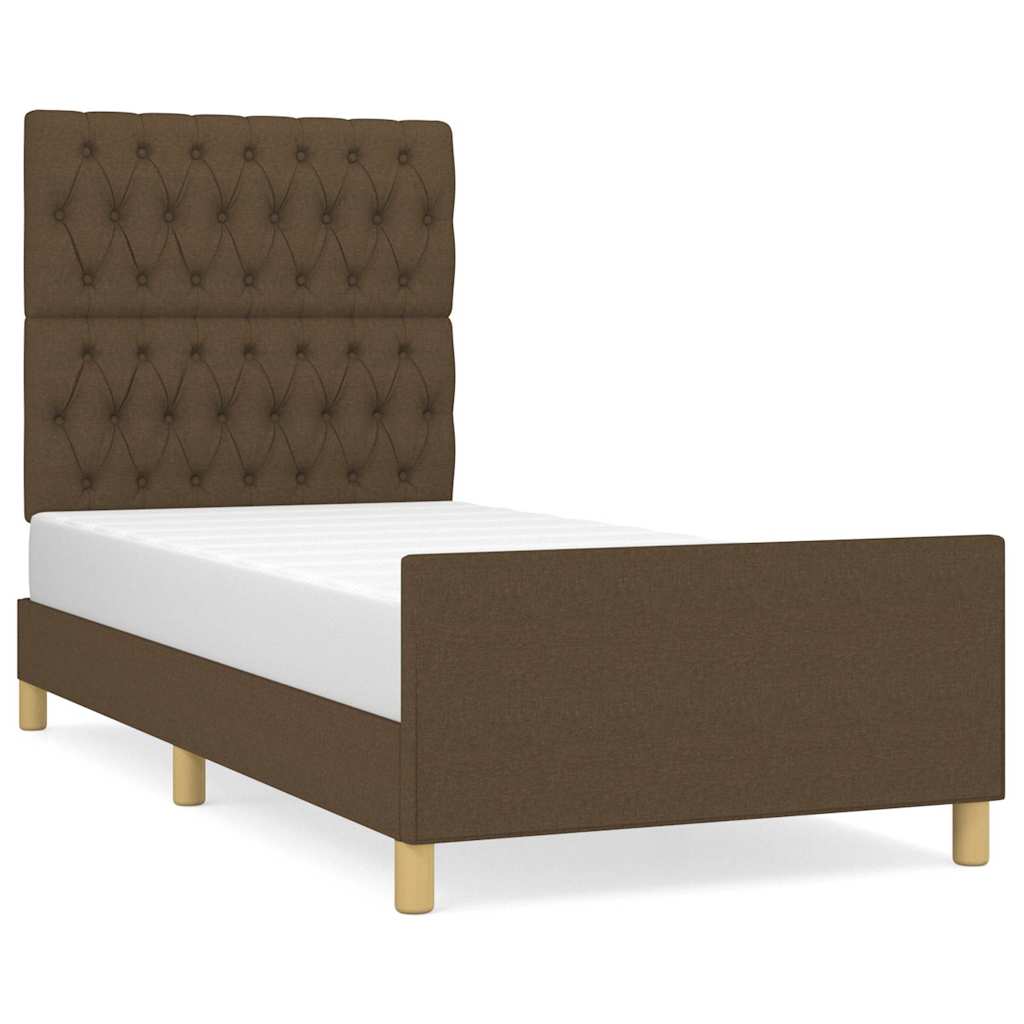Giroletto senza Materasso Marrone Scuro 100x200 cm Tessuto