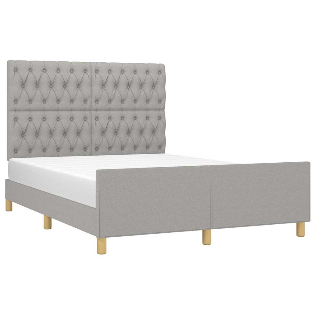 Giroletto senza Materasso Grigio Chiaro 140x190 cm Tessuto