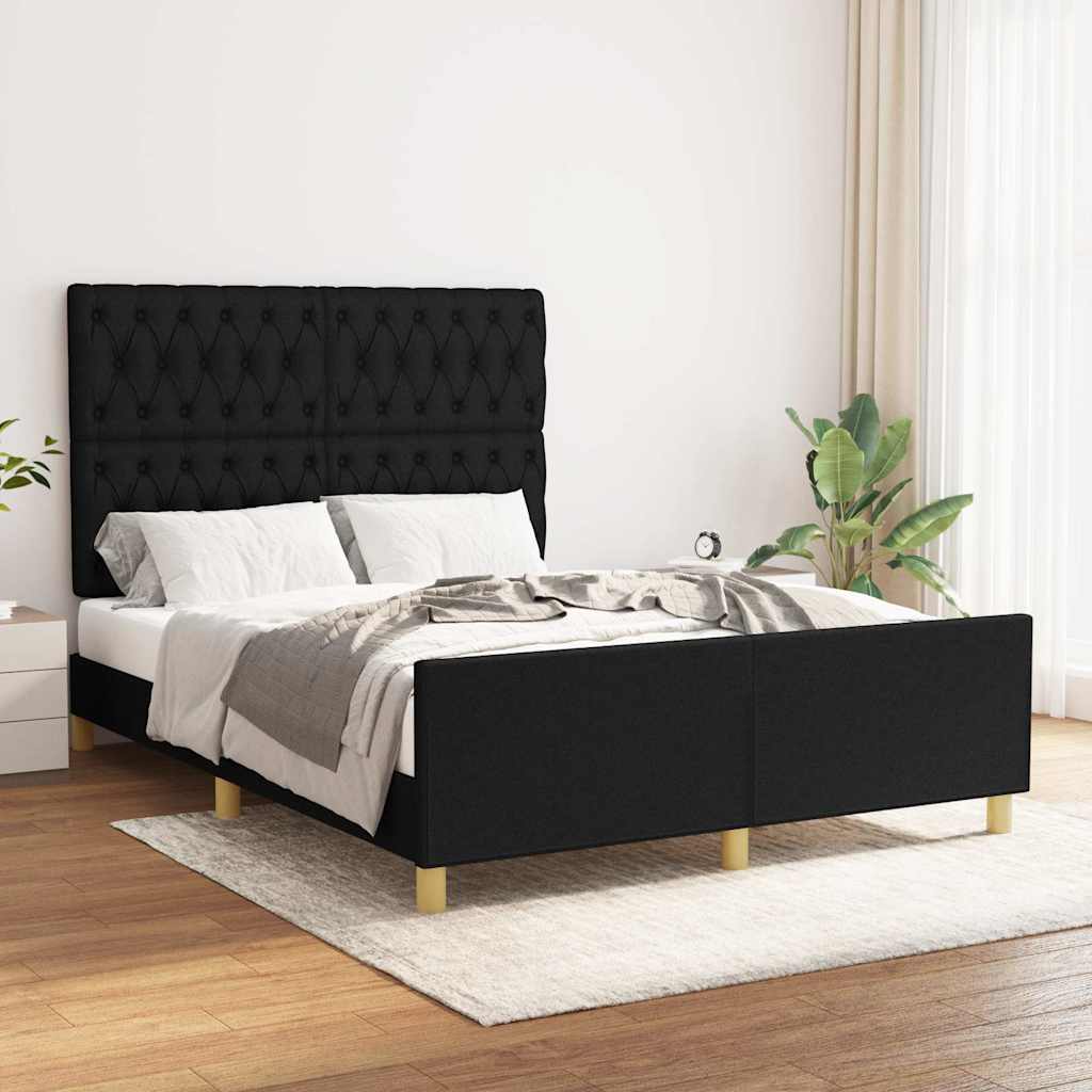 Giroletto senza Materasso Nero 140x190 cm in Tessuto