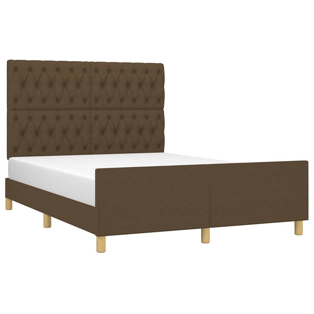 Giroletto senza Materasso Marrone Scuro 140x190 cm Tessuto