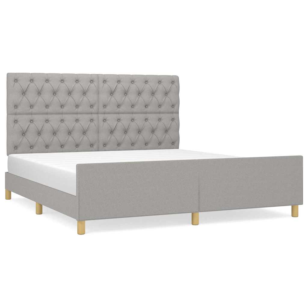 Giroletto senza Materasso Grigio Chiaro 160x200 cm Tessuto