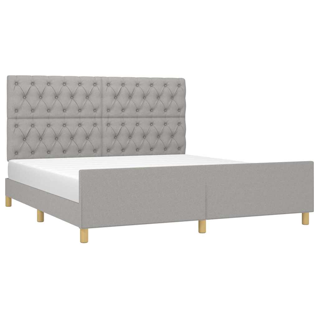 Giroletto senza Materasso Grigio Chiaro 160x200 cm Tessuto